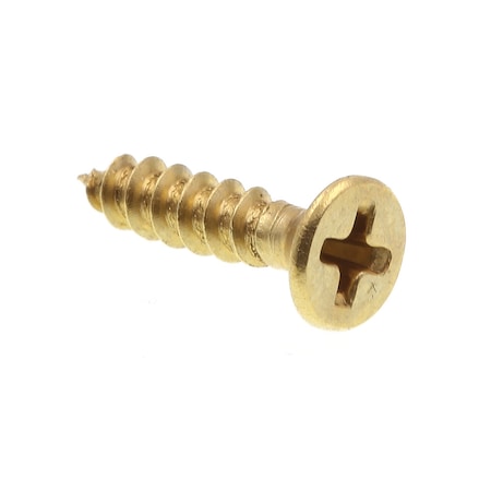 Prime-Line Wood Screw, Flat Head, Phillips Drive No. 4 X 1/2in Solid Brass 100PK 9034256